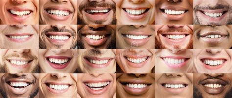 Collage Made Of Many Different Adult People Smiles Stock Image Image
