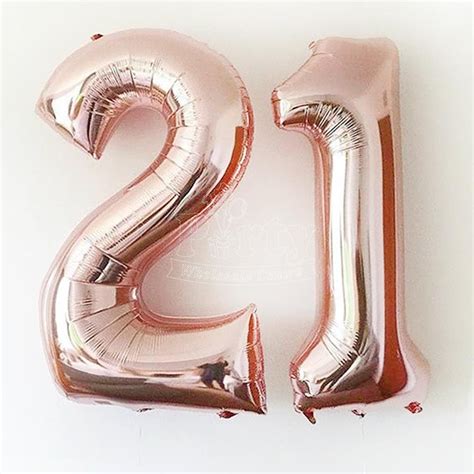 21st Birthday Number Rose Gold Helium Balloon Singapore Party Wholesale