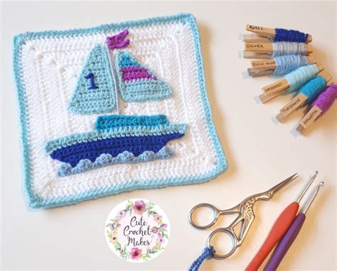 Sailing Boat Crochet Applique Pattern Pdf Instant Download Etsy Denmark