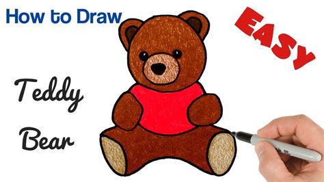 How To Draw Teddy Bear Easy Cute Drawings For Beginners Youtube