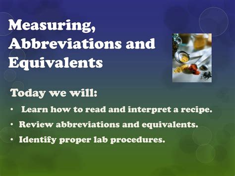 PPT Measuring Abbreviations And Equivalents PowerPoint Presentation ID