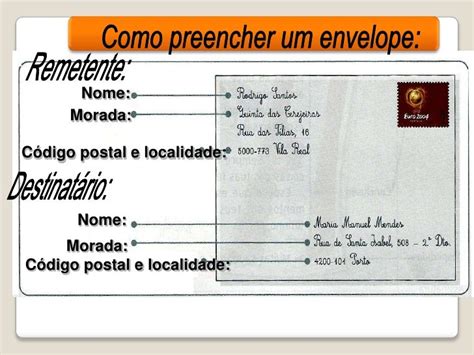Carta Remetente Envelope Grande Recipes Site L