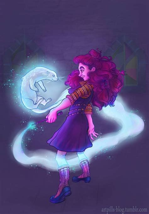 Hermione And Patronus By Artpills Harry Potter Fan Art Harry Potter Patronus Harry Potter