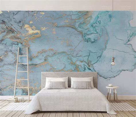 3d Blue Marble Effect Wall Mural Wallpaper 19 Jessartdecoration