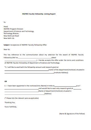 Sample Joining Reports In Pdf Ms Word