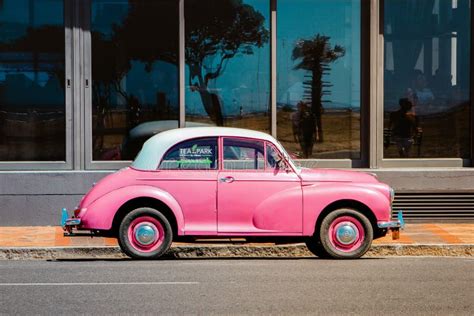 Pink Vintage Car On The Road Editorial Stock Photo Image Of Window