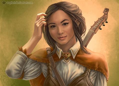 Bard Portrait By Wayleri Female Elf Female Human Dnd Halfling Dnd