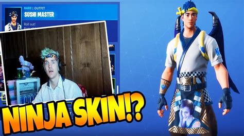 Ninja Reacts Ninja Custom Skin Fortnite Battle Royale Youtube