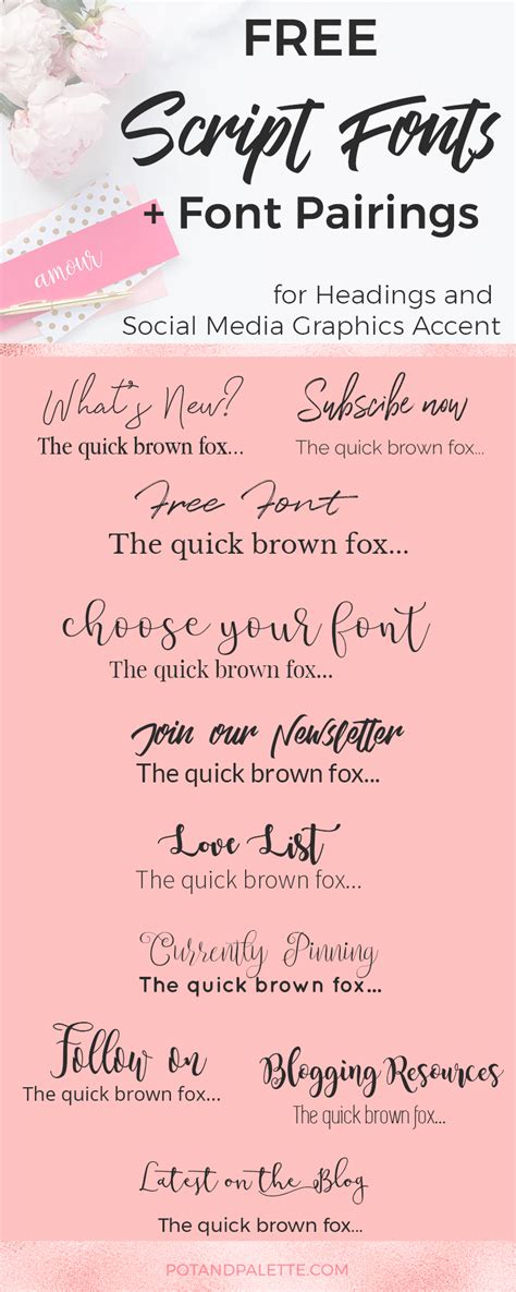 Free Script Fonts And Font Pairings For Website And Graphics