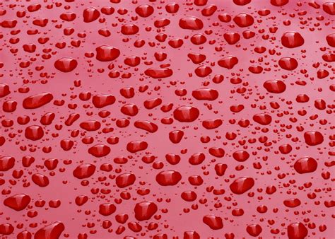 Red Surface With Water Droplets Hd Wallpaper Wallpaper Flare