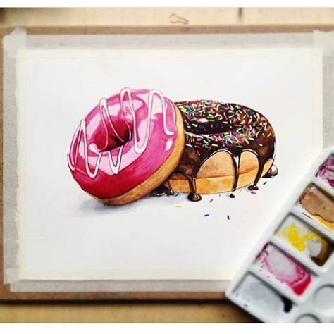 Donut Drawing By Anya Berezkina Follow Artistiqhelp And P Donut