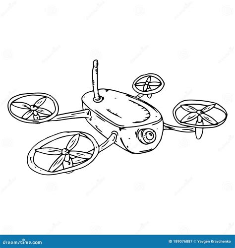 Quadrocopter Drone Sketch Vector Illustration 74097790