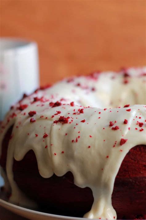 I never really thought too much about it, except that it was a special occasion cake. Red Velvet Bundt Cake with Cream Cheese Icing - Erren's ...