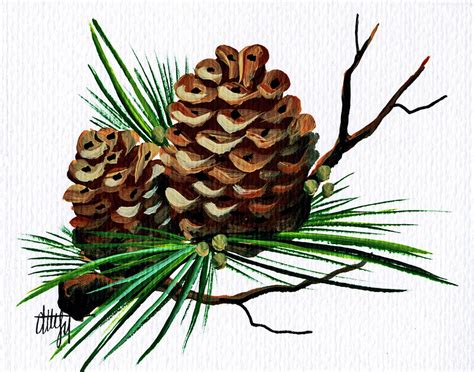 Pine Cone Copy Brochure Painting By Debbi Wetzel Fine Art America