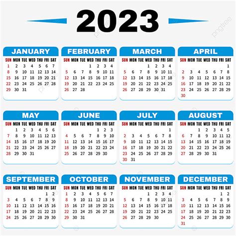 2023 Calendar Planner Vector Design Images 2023 Calendar Blue 2023
