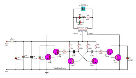 Simple Inverter Circuit Using 6 Transistor