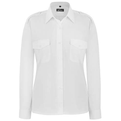 Disley Ladies Classic White Long Sleeve Pilot Shirt