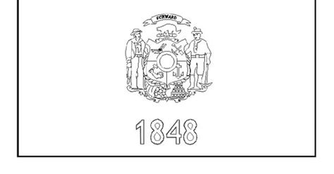 Free wisconsin coloring page (coloring sheet). USA-Printables: Wisconsin State Flag - State of Wisconsin ...