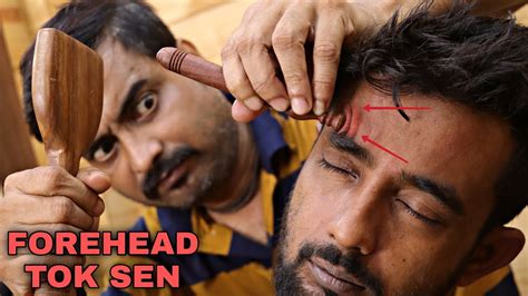 Forehead Tok Sen Therapy By Biswajit Barber Neck Cracking Head Massage Asmr Youtube