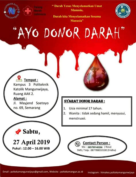 Kegiatan Donor Darah Oleh Himakes Polteka Mangunwijaya