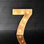 Marquee Light Number 7 LED Metal Sign 8 Inch Battery Operated On 