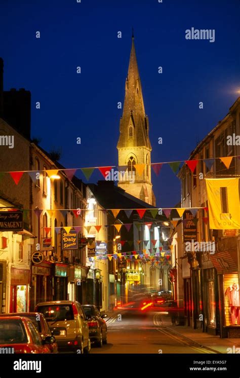 Ennis County Clare Ireland Town Streetscape At Night Stock Photo Alamy