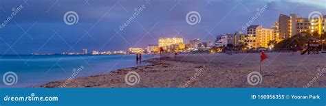Cancun Beach During Sunset Editorial Image Image Of Vacation 160056355