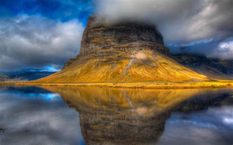 Beautiful Landscape Iceland Mountain Lake Reflection Wallpaper Hd