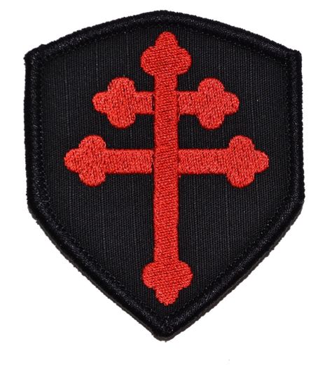 Cross Of Lorraine Crusaders Shield Military Patch Morale Patch