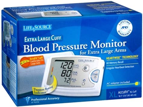 Lifesource Blood Pressure Monitor Extra Large Cuff Ua 789ac 1 Each