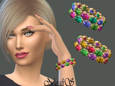 Sims 4 Ccs The Best Multicolor Gems Bracelet By Natalis