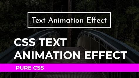 Css Text Animation Effect Pure Css Youtube