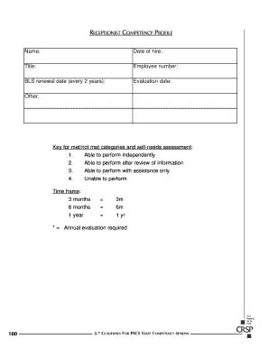 Here are some examples of key topics and statements that. receptionist performance evaluation - Fill Out Online ...