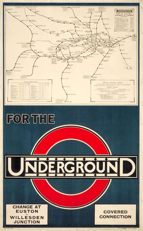 Vintage London Underground Map Poster The Vintages