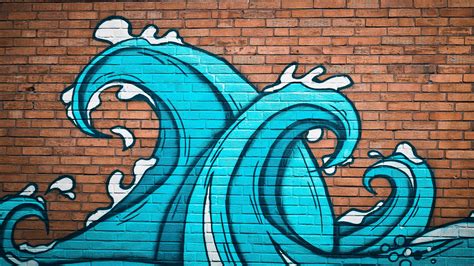 Ocean Waves Street Art Wallpaper Mobile And Desktop Background