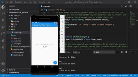 Create Edit Test First Flutter Project With Visual Studio Code Demo With Installation Of Vs