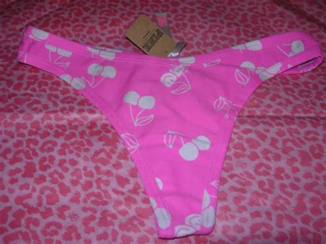 VICTORIAS SECRET PINK Sexy Thong String V Cut LOGO Pink Berry Cherry NWT PicClick