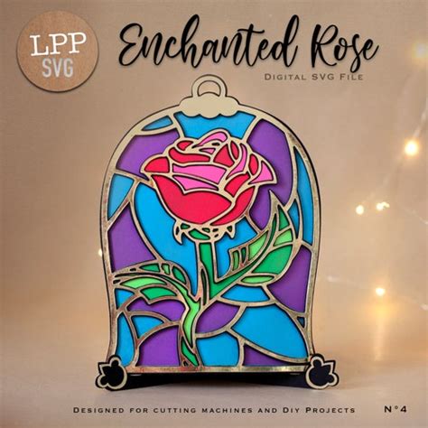 The Enchanted Rose Svg Template Instant Download Svg Etsy Australia