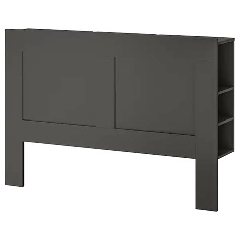 Brimnes Headboard With Storage Compartment Gray King Ikea