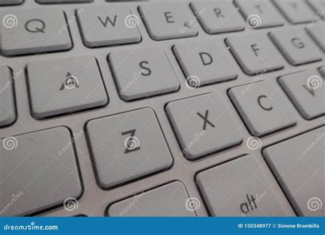 Close Up Detail Of A Qwerty Keyboard Of A Laptop Pc Stock Image Image