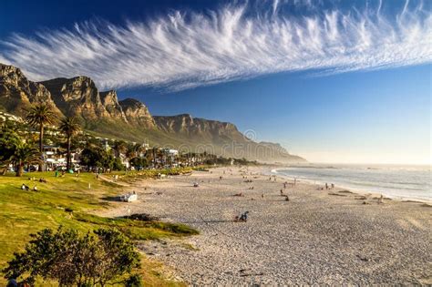 Evening At Camps Bay Beach Cape Town South Africa Stock Image