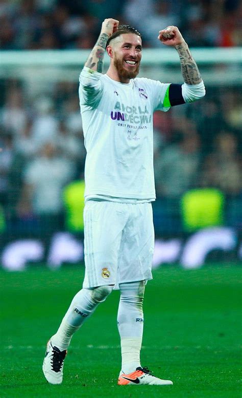 Sergio Ramos Of Real Madrid Celebrates During The Uefa Champions League