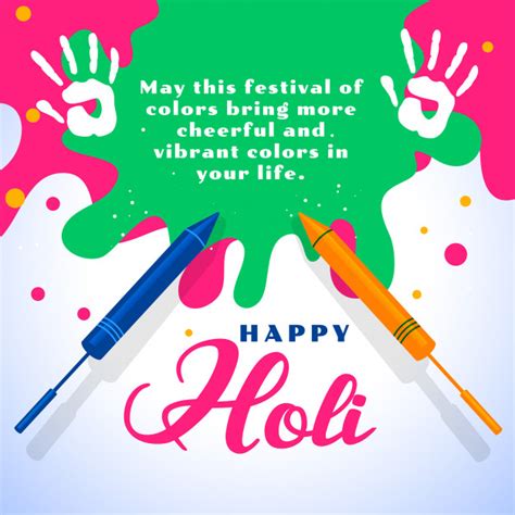 Happy Holi Wishes Card With Color Splashes Card Free Vector