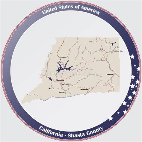 Shasta County California Map Vector Stock Vector Illustration Of