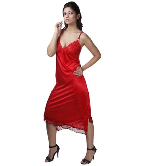 Buy Fiona Red Satin Nightwear Online At Best Prices In India Snapdeal