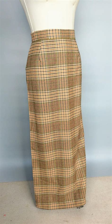 Yale 1960s Plaid Maxi Skirt By Fritzi Of California Gem