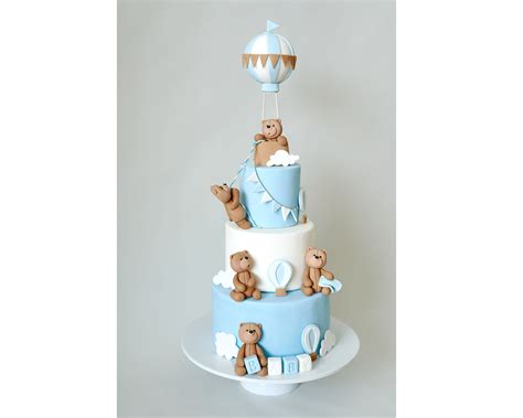 Cute 5 Fondant Teddy Bears Cake Topper Set Hot Air Balloon Etsy Uk