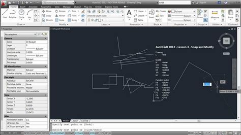 Autocad 2012 Lesson 3 Modify And Snap Youtube