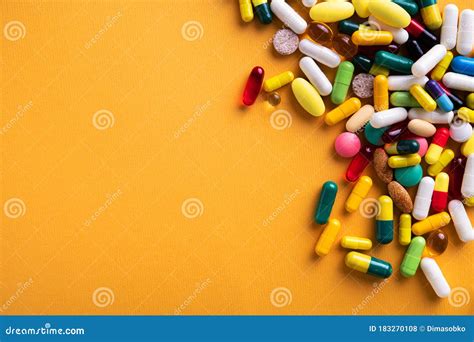 Group Of Colored Vitamins And Pills Stock Photo Image Of Background