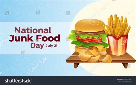 National Junk Food Day On July Stock Vector Royalty Free 2009590439